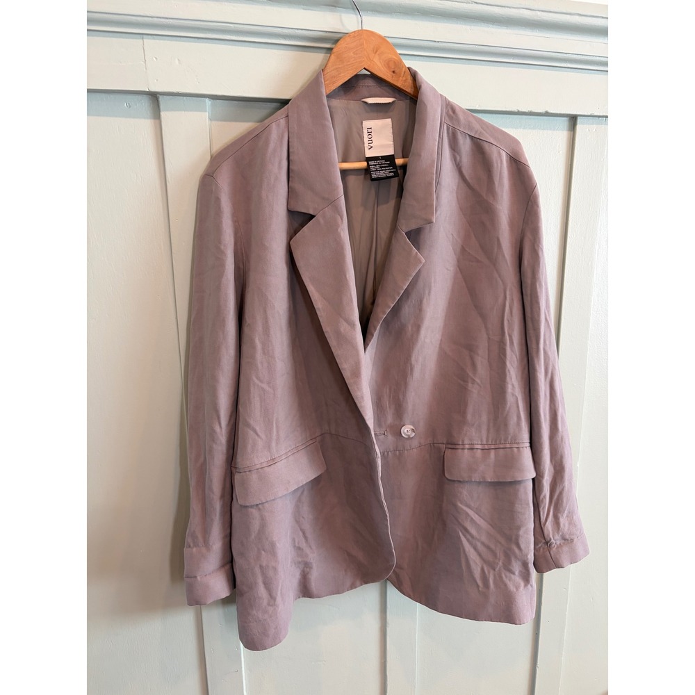 Vuori Trestles Twill Blazer Linen Blend Pebble Gray Quiet Luxury L - Picture 4 of 9
